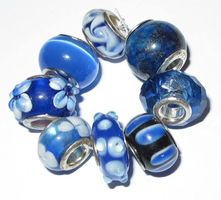 Set mit 8 Stk. Glasperlen Blue Chamilia