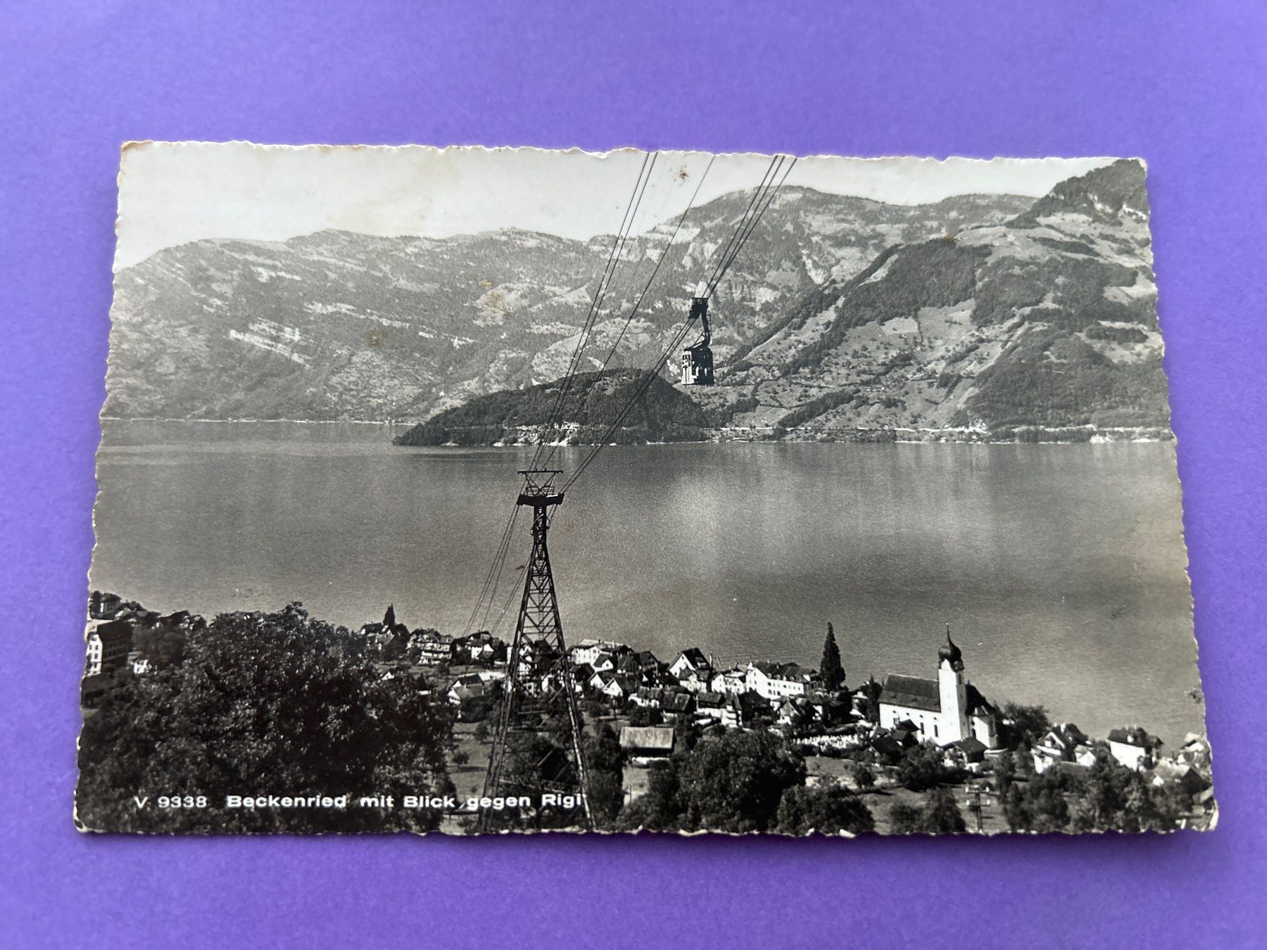 Cartoline postali: Beckenried mit Blick gegen Rigi alt Ak – Usato da Hefenhofen venduto da Bierinder