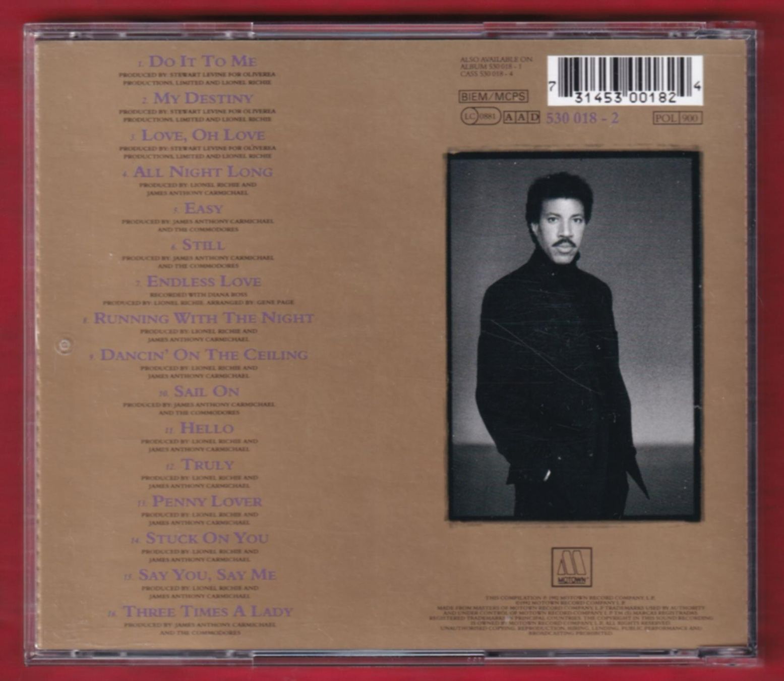CD: Lionel Richie - Back To Front (CD) – Usato da Zürich venduto da Pfluftl2000 1