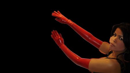 Latex Handschuhe lang 61cm -  Grösse 8