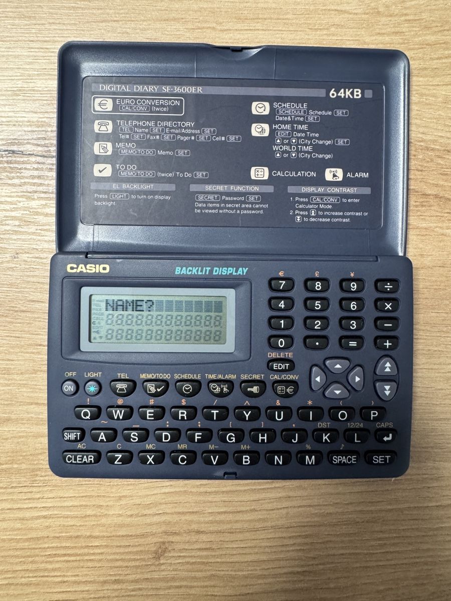Casio Palmari: Casio SF-3600ER Digitaler Terminplaner/Organizer – Usato da Biberist venduto da etesummer 1