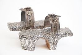Paire de socques de Hammam argenté