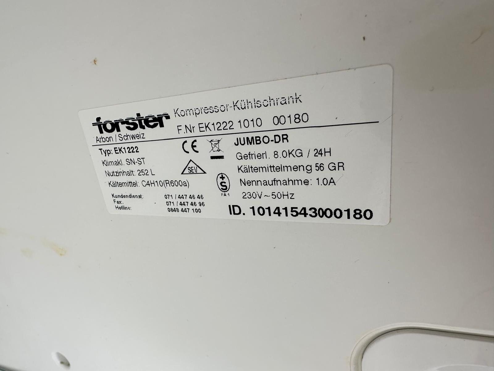 Frigoriferi: Kühlschrank Einbaukühlschrank Forster – Usato da Spreitenbach venduto da Space_X 9