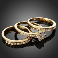 3 Ring = 1 Preis Kristallen Gr. 54 Bague US 7 Allianzring