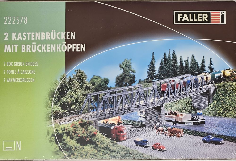 Faller 222578: schöne Kastenbrücke mit Brückenköpfe 2-teilig (Neu und ...