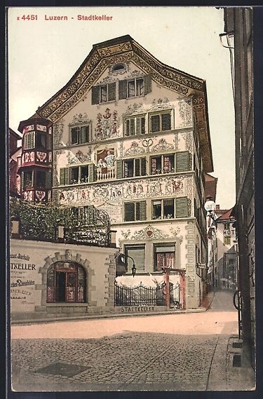 Cartoline postali: AK Luzern, Restaurant Stadtkeller – Usato da Berlin venduto da bartko-reher