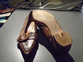 Ballerina Grösse 36, Walder Schuh, braun/schwarz