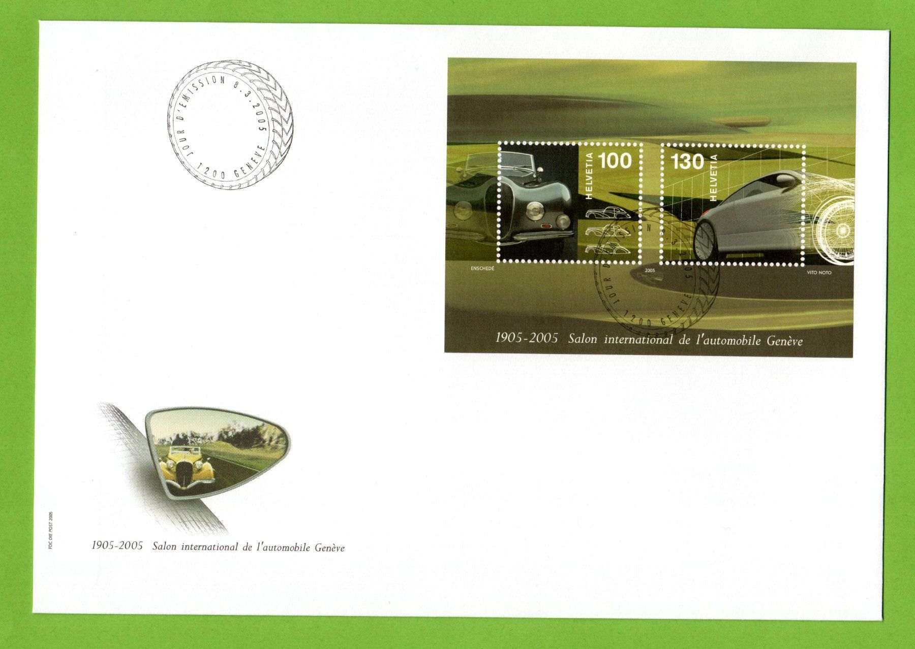 Tutti i francobolli: 2005 FDC Autosalon Block blanco LP – Usato da Stein am Rhein venduto da Huehnerhund