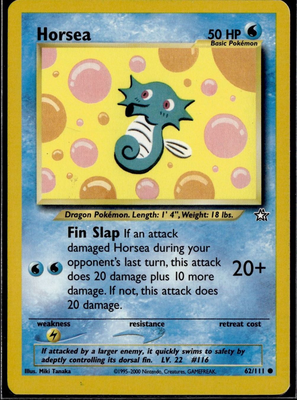 Pokémon Carte collezionabili: Horsea Common Neo Genesis 062/111 – Usato da Zürich venduto da pokemon_cards
