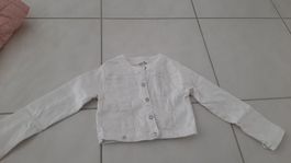 K..84 R) Weisses Jeansjäckchen Gr. 122 mit Strass