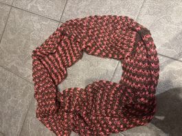 Kuscheliger Winterschal braun rosa Loop Schal Damen Mädch...