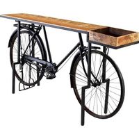 Konsole Vintage Fahrrad schwarz Mangoholz natur 195