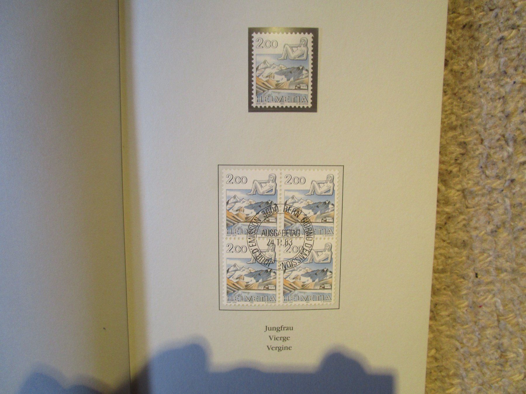 Alle Briefmarken: Timbres suisses 1984 dans carnet PTT – Gebraucht aus Matran von madren