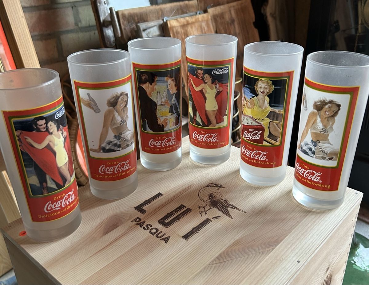 Coca-Cola Verres: Speziell schöne alte Coca-Cola Gläser Set, 6 Stück. – D'occasion à Gwatt (Thun) par ate_6ng8 5