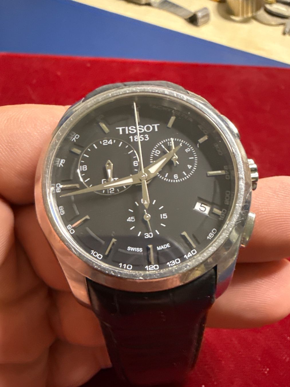 Tissot Uhren: Tissot Chronograph 44 mm – Gebraucht aus Pfeffingen von Allhandelklgwatches