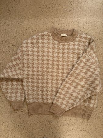 H&M Pullover Hahnentrittmuster beige Grösse M