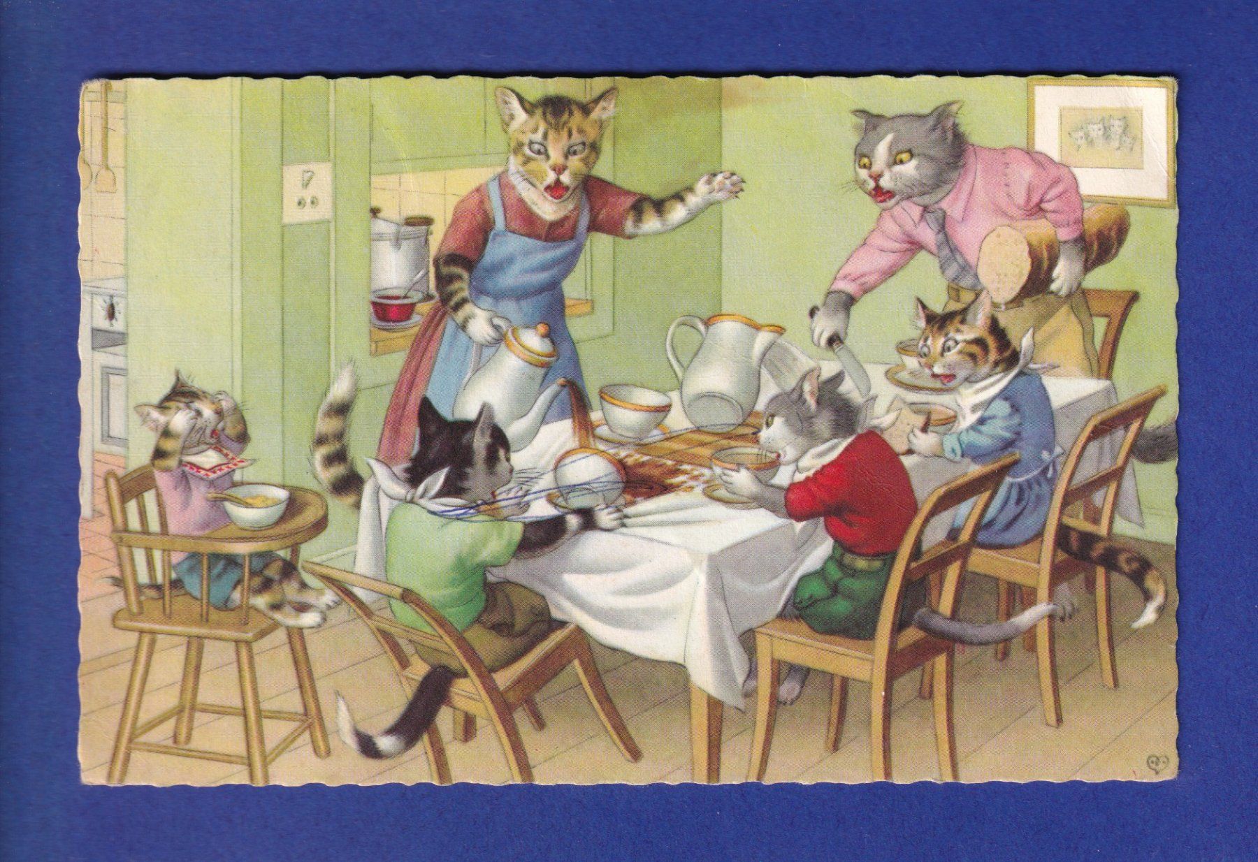 Cartes postales: CHAT - Chats humanisés – D'occasion à Pully par nicecards-shop