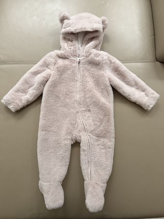 Pink Girls Bear Winter stroller suit - size 74 / 9m
