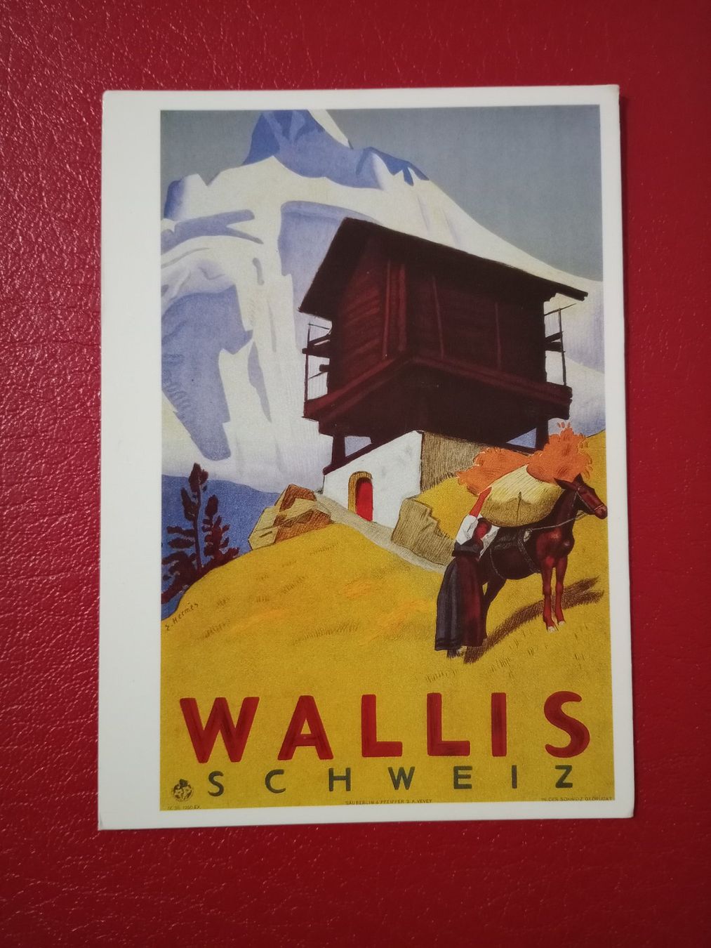 Ansichtskarten: Plakatkarte Affiche Wallis Stadel Maultier – Gebraucht aus Küttigen von Melisch1000
