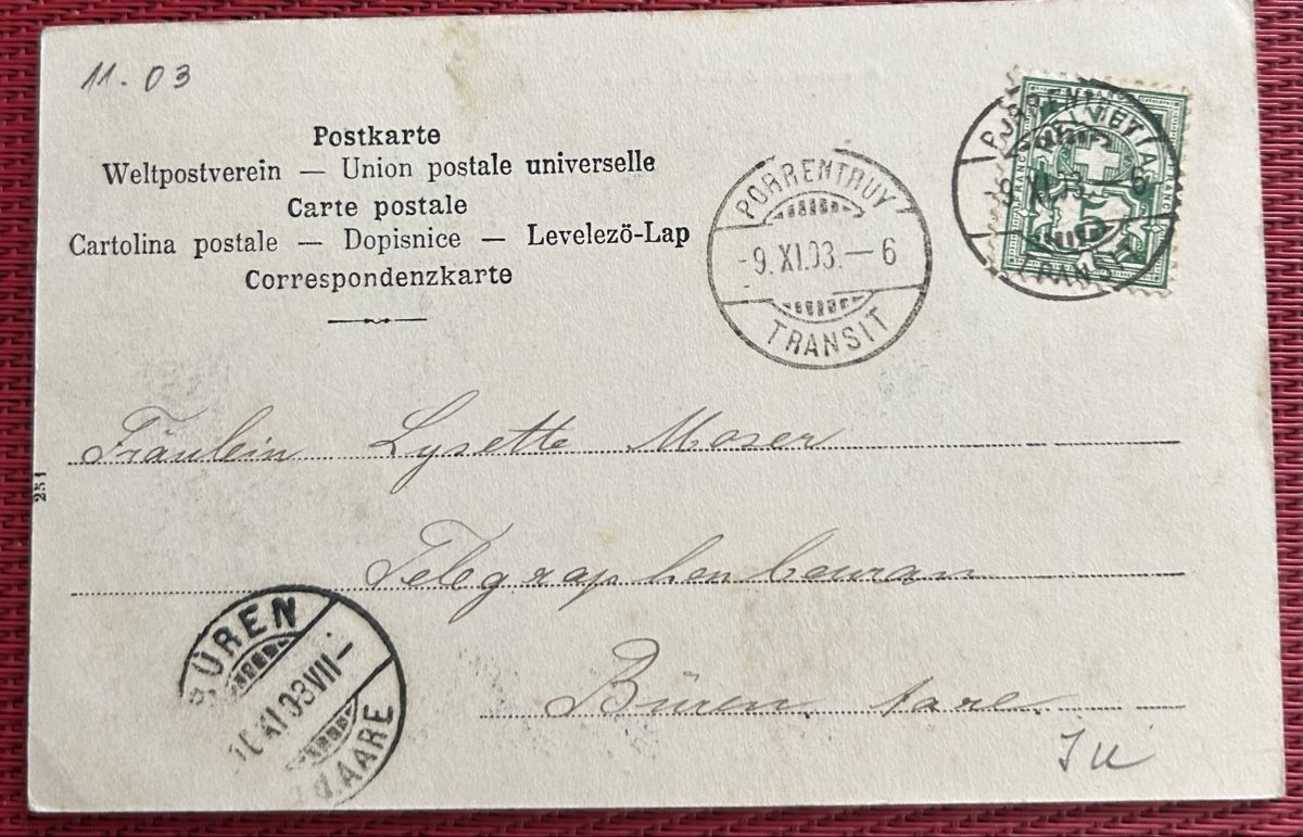 Ansichtskarten: AK Vendlincourt 1903 – Gebraucht aus Horw von Tellbub 1
