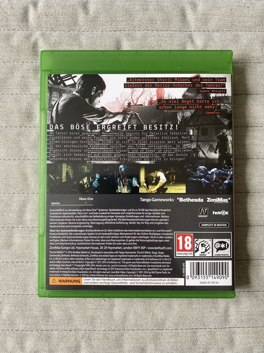 Microsoft Spiele: The Evil Within für Xbox One – Gebraucht aus Thunstetten von Virus_33 2