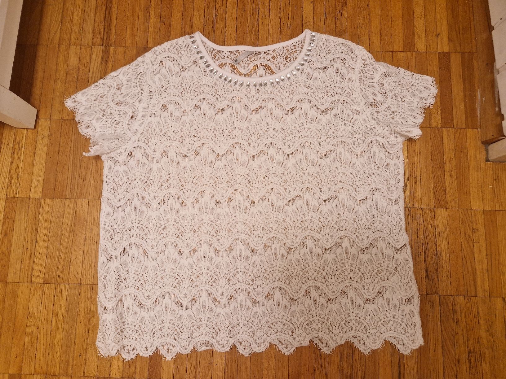 Chemisiers: Damen Bluse weiss Spitze – D'occasion à Binningen par Daja75 1