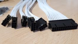 Sleeved cable extension kit, weiss, 30cm, neu in OVP