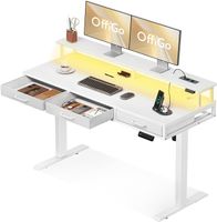 Schreibtisch höhenverstellbar 140 cm mit Schubladen Weiss
