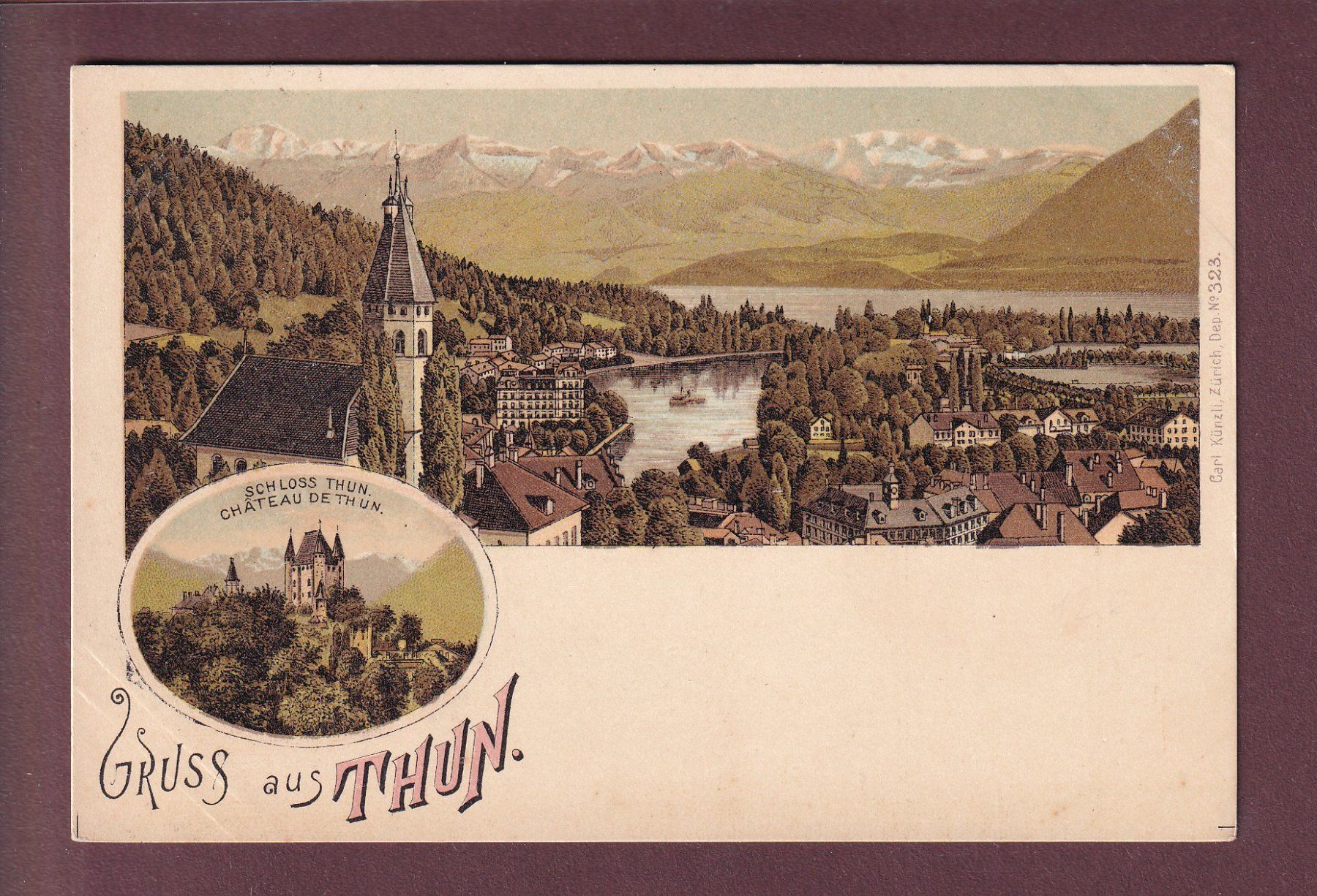 Cartes postales: Gruss aus THUN - Litho Künzli – D'occasion à Pully par nicecards