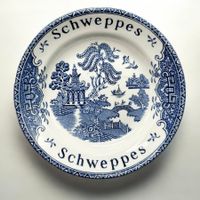 Assiette Schweppes pour pourboires publicité Enoch Wedgwood