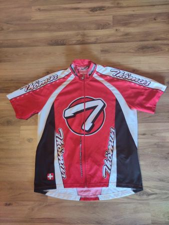 Radtrikot Thömus Grösse L Rot Weiss Schwarz mit Logo