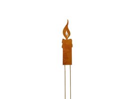 Kerze zum Stecken Metall Rostfinish 25 x 6cm
