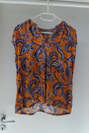 Blusen-Top in Orange/Violett, Street One, 36, neu/ungetragen