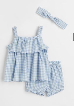 H&M BABY 🦋 set 3 pièces en coton à Vichy NEW! 86