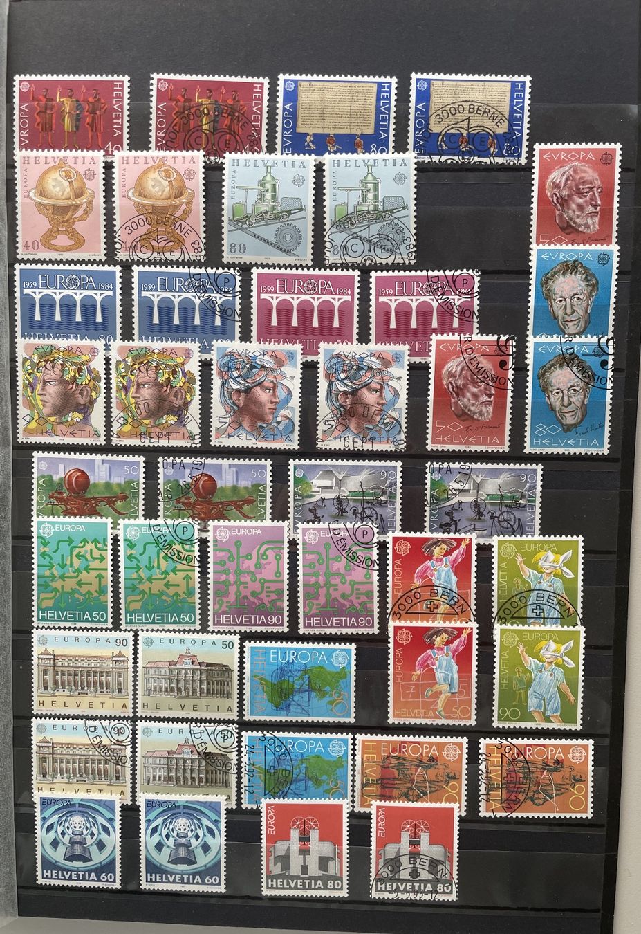 Alle Briefmarken: Europamarken Schweiz 1957-2001 – Gebraucht aus Winterthur von Akatamaran 2