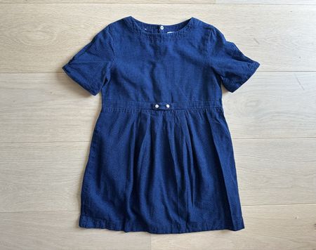 Jolie robe Jacadi 6 ans 116cm bleu marine à pois
