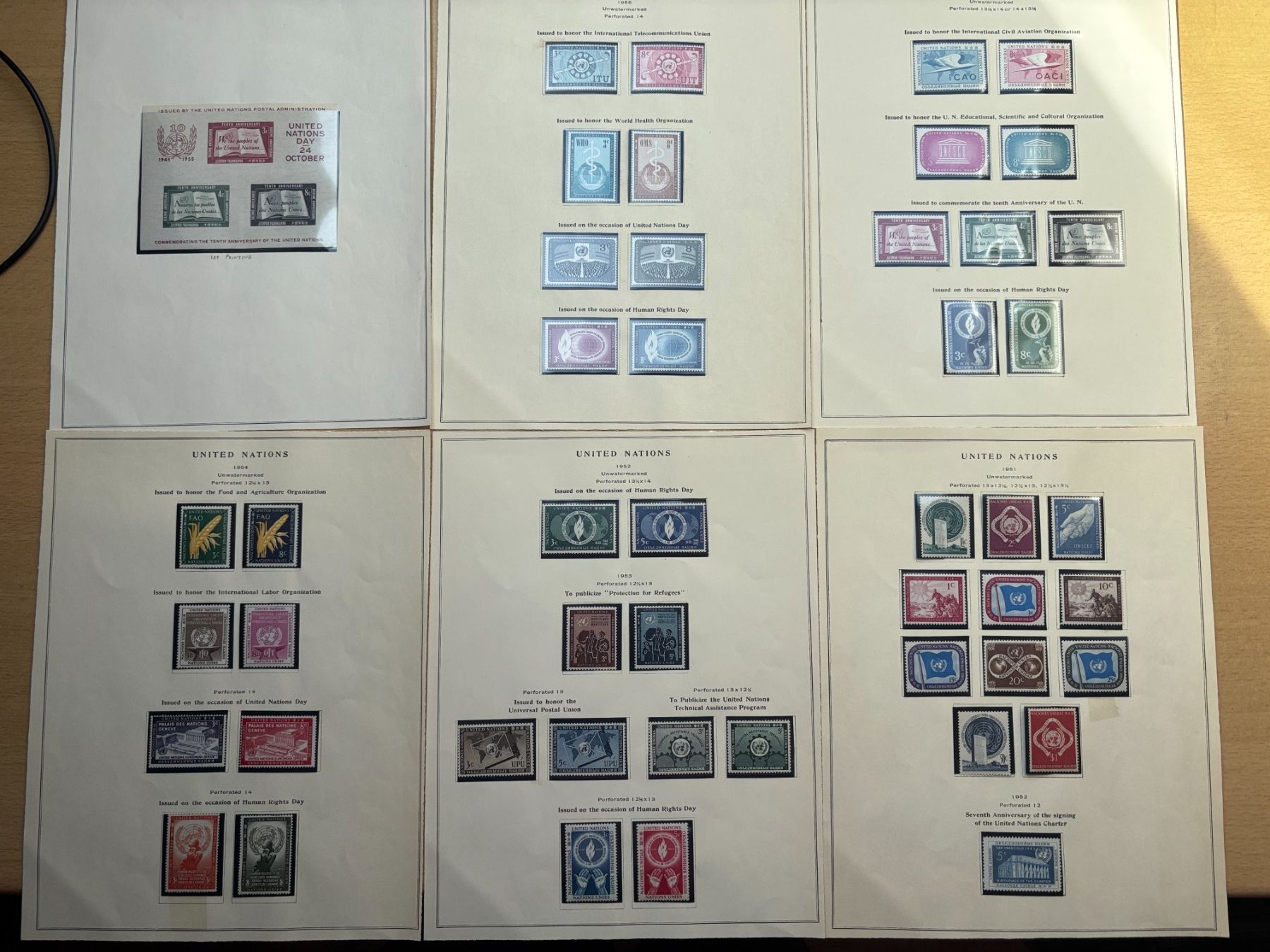 United Nations ONU/UNO ** ab 1951, 4erBlocks ab 1971 +Flags! (Gebraucht ...