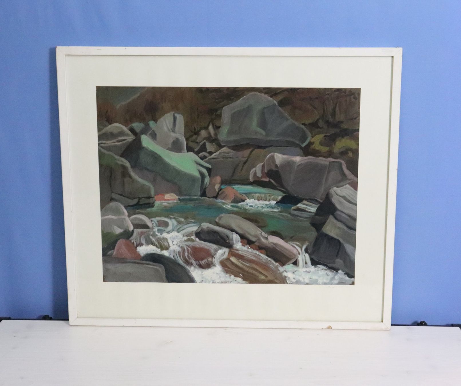 Dipinti: Walter Sommerauer 1909-1999, Tempera "Maggia bei Bignasco" – Usato da Zug venduto da Kunst-Fundgrube 3