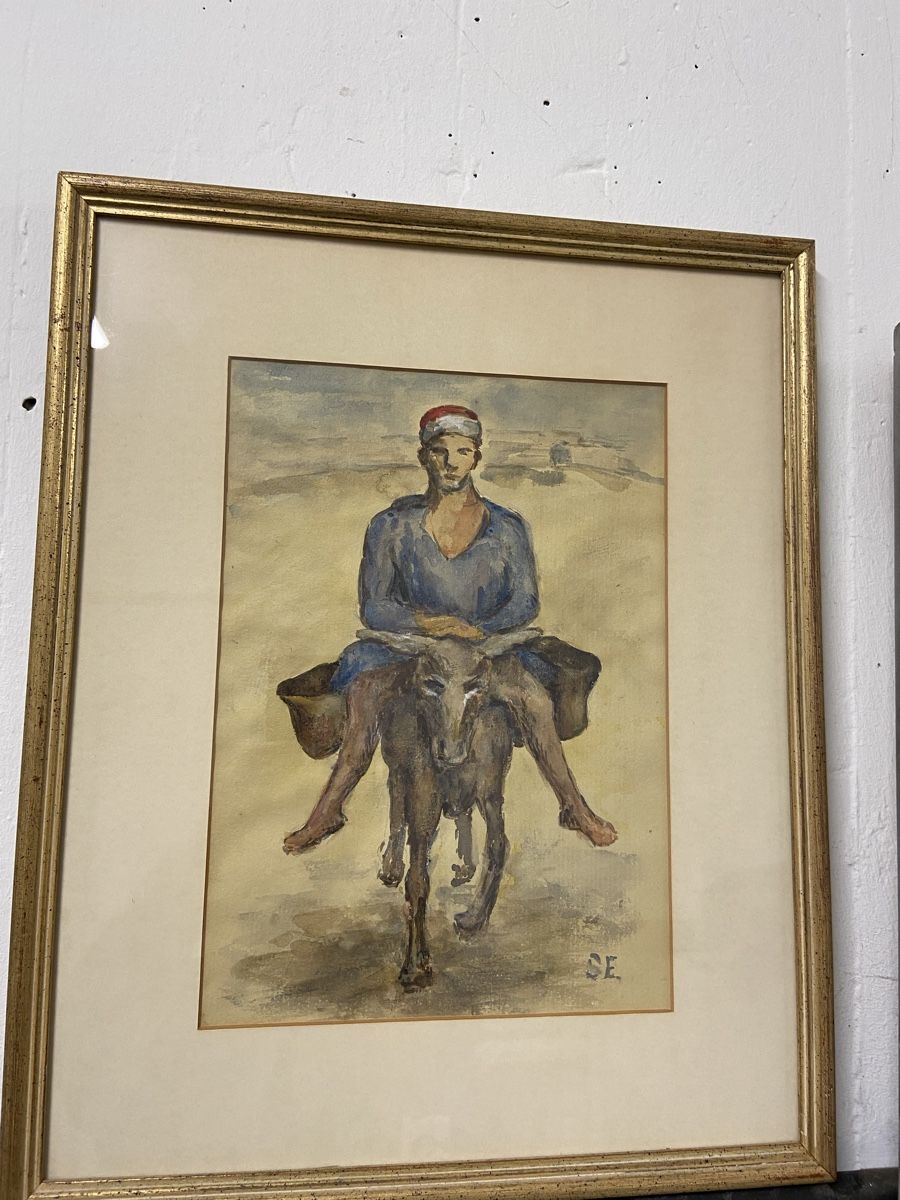 Dipinti: Mann mit Esel, Aquarell, Sophie Egger Looser – Usato da Dietikon venduto da brocki-eyra 5