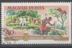 Alle Briefmarken: UNGARN: Albert Schweitzer 1875 - 1965  (4 – Gebraucht aus Ruggell von Masescha