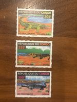 Briefmarken Republik Congo Krokodil Motiv Kongo