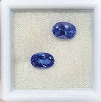 2x Tanzanites ovales 7x5 mm - 1.62 ct - CERTIFICAT 375.- Fr.