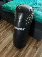 Boxsack HAMMER Leder schwarz mit Kette gebraucht