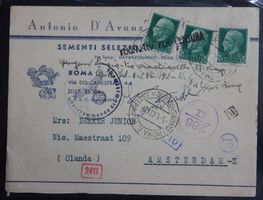 Italien alte Postkarte von 1943 nach Holland selten