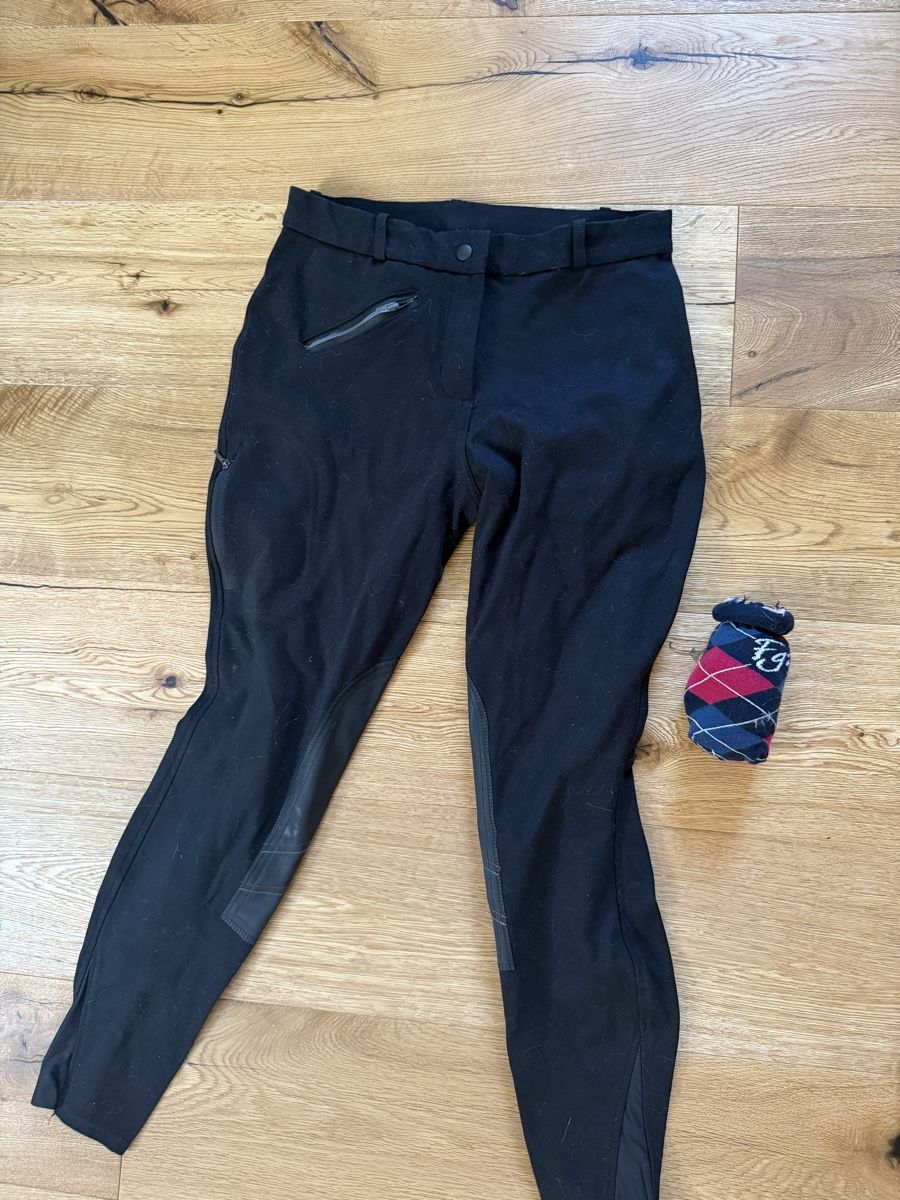 Pantaloni: Reithose schwarz Grösse L mit Kniebesatz – Usato da Hüttwilen venduto da sar_8gj7