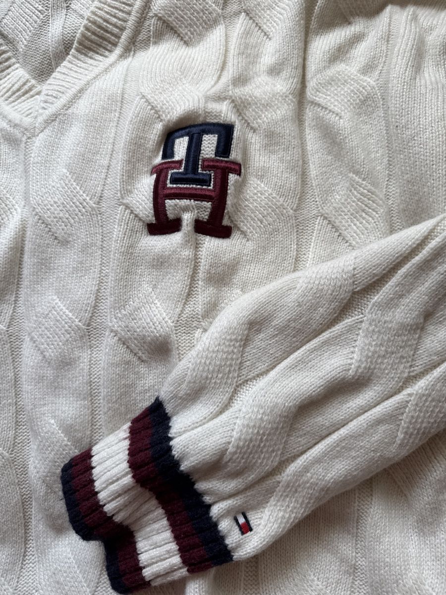 Tommy Hilfiger Maglioni & Felpe: Tommy Hilfiger Strickpullover, Weiss, Top Zustand, Gr. L – Nuovo (secondo la descrizione) da Flawil venduto da History03 2