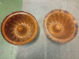 2 Gugelhupfformen Ton Keramik vintage gebraucht