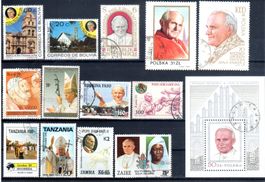 PAPST JOHANNES PAUL VERSCHIEDENE LÄNDER 14 MARKEN - Y282