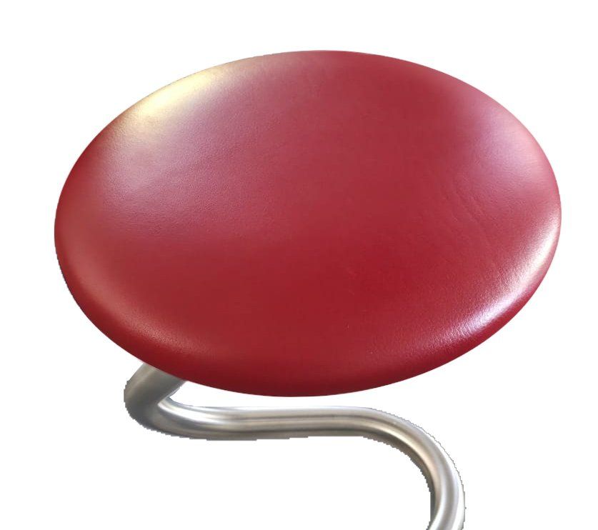 Sgabelli: Designer Barhocker mit rotem Sitz, Metallfuss – Usato da Samstagern venduto da gilido01 2