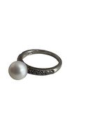 925 Sterling Silber Ring mit grosser Perle